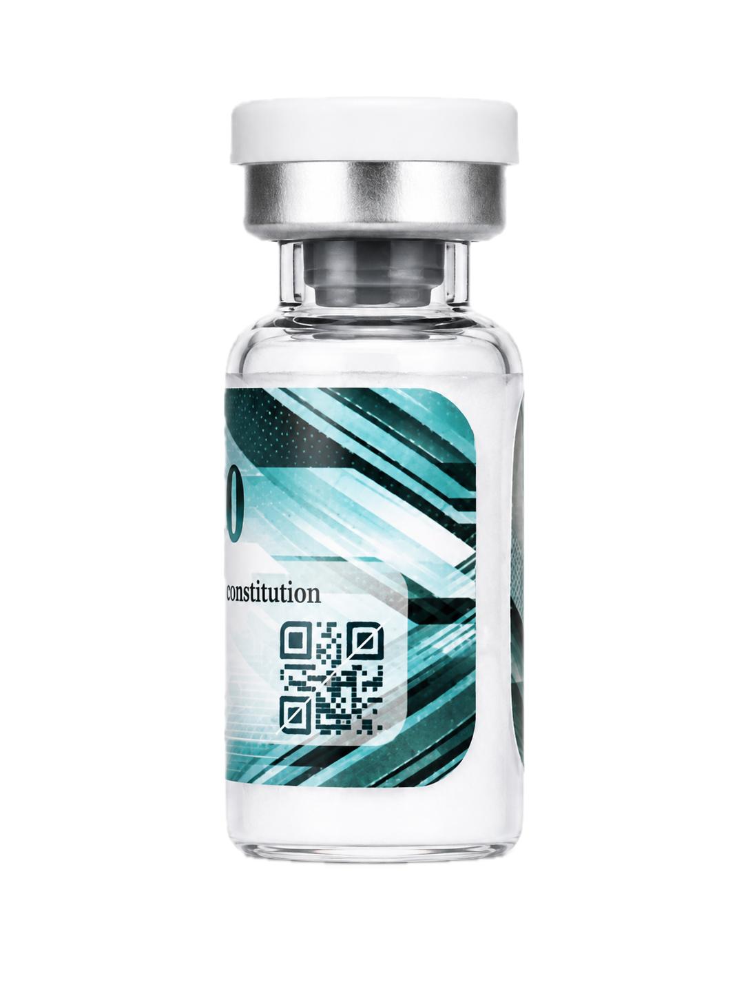 Pure Maxx peptide vial with QR verification code